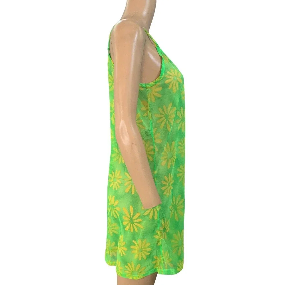 Vintage Green and Yellow Floral Swim Coverup